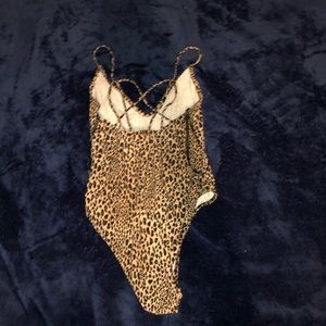 Spaghetti strap cheetah print body suit size small